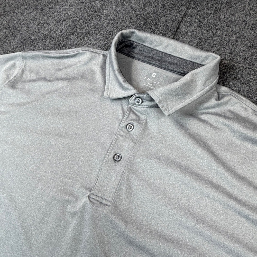 Zelos Mens Size XXL Performance Polo Shirt Gray Short Sleeve Golf Activewear Top